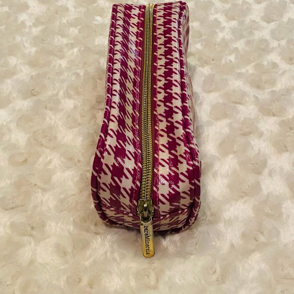 Bare Minerals Pink Houndstooth Cosmetic Makeup Bag Case - Picture 2 of 6